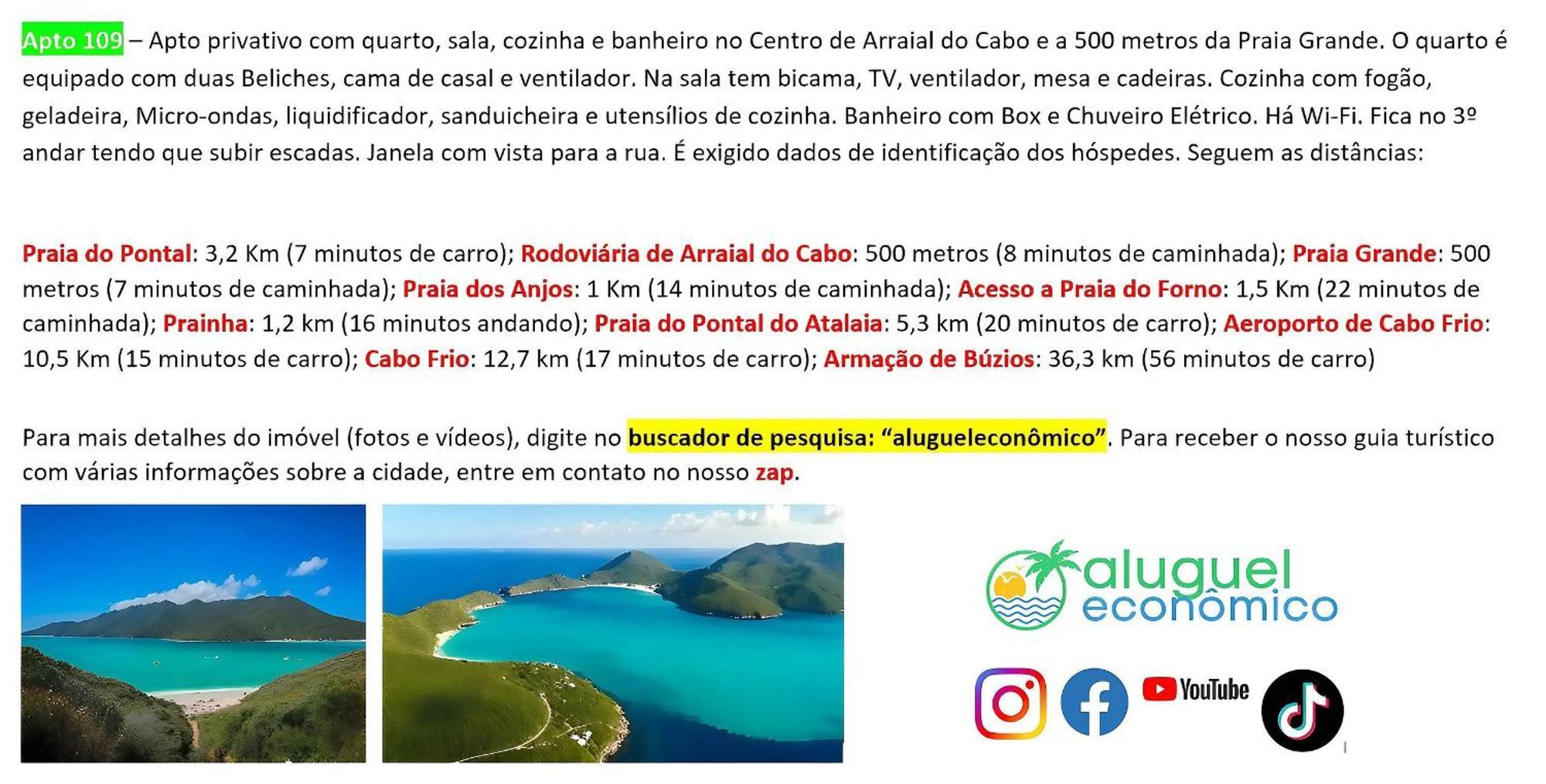 Arraial Do Cabo - Brisas Do Farol - Aluguel Economico Apartment Bagian luar foto