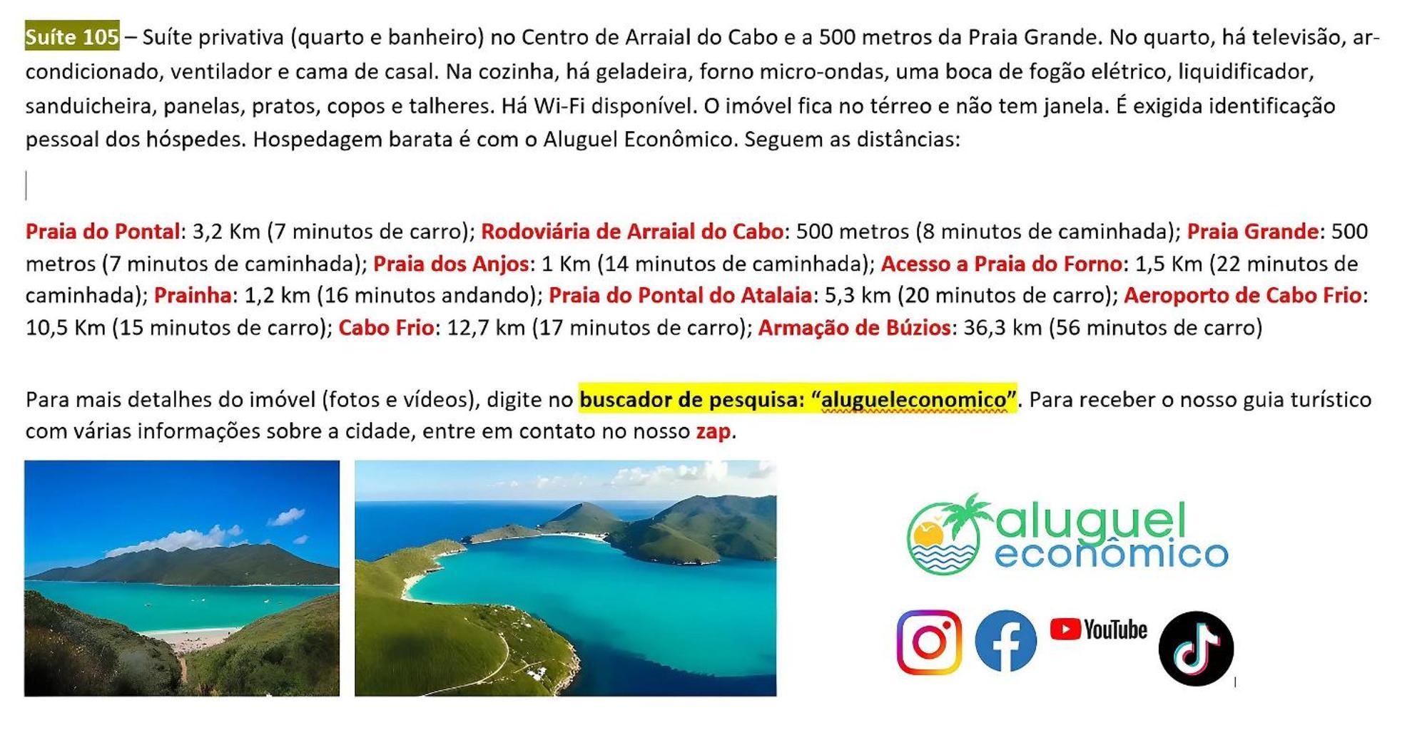 Arraial Do Cabo - Brisas Do Farol - Aluguel Economico Apartment Bagian luar foto